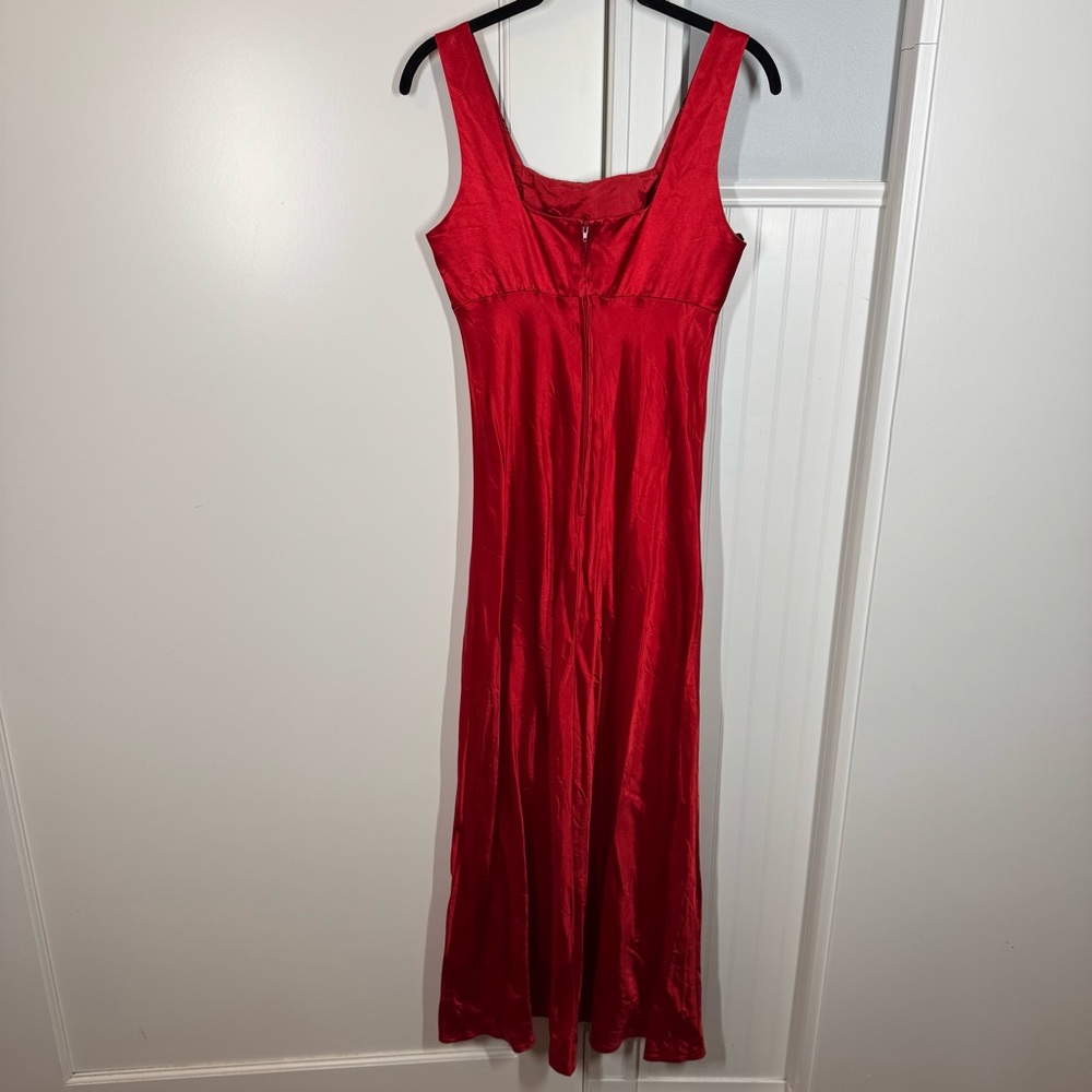 Vintage Y2K Be Smart Red Goth Dress Dark Romance‎ Velvet Rose Midi Maxi Dress - Picture 3 of 9